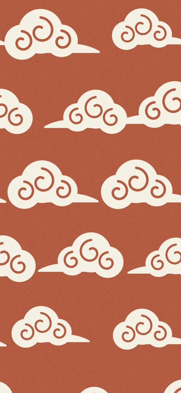 Cloud Scroll wallpaper (Terracotta)