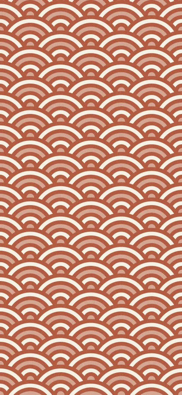 Seigaiha wallpaper (Terracotta)