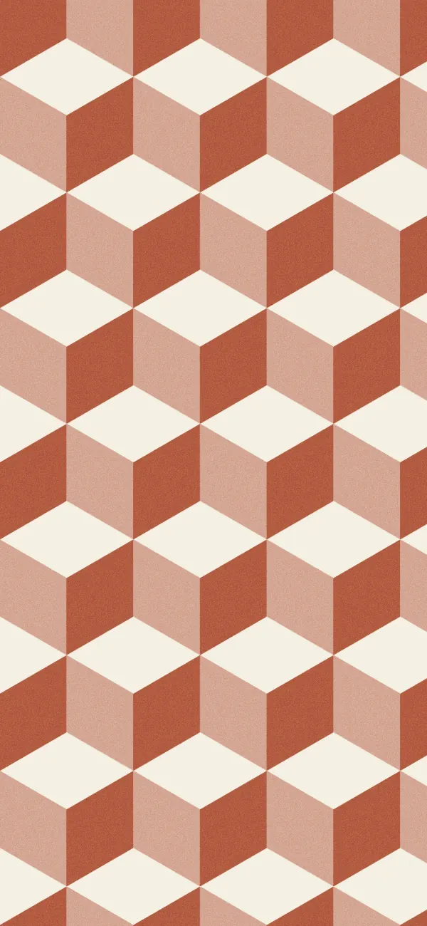 Tumbling Blocks wallpaper (Terracotta)