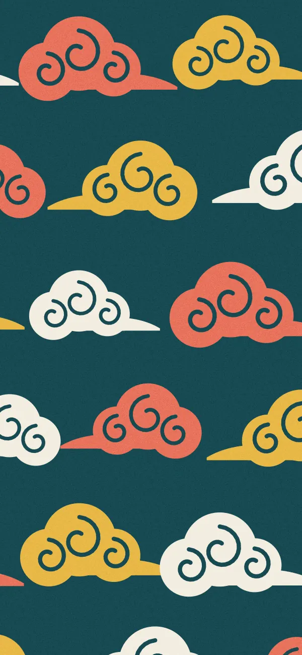 Cloud Scroll wallpaper (Polychrome)