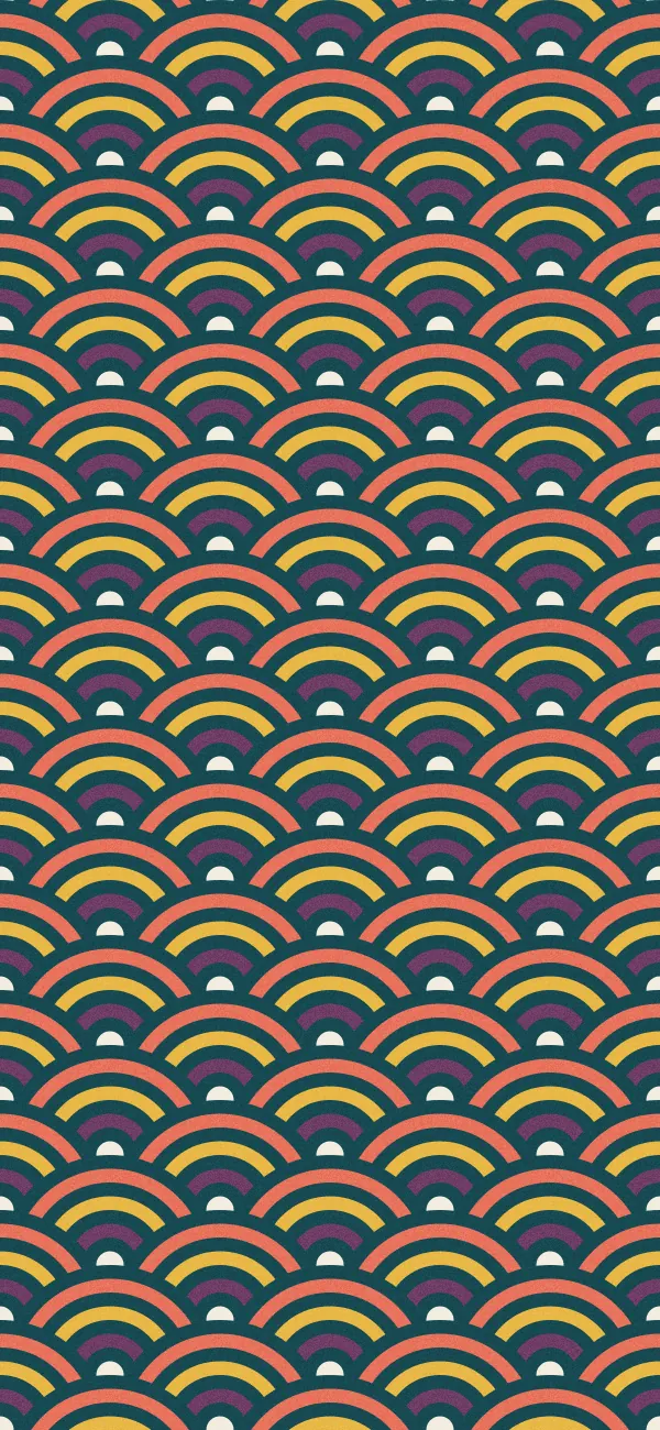Seigaiha wallpaper (Polychrome)