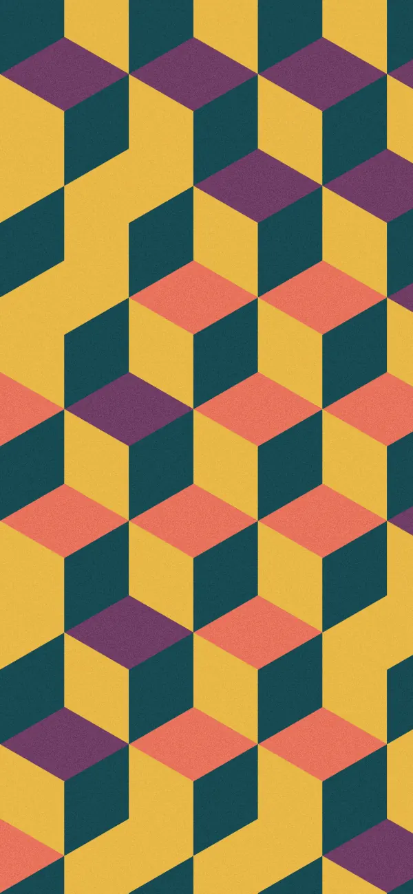Tumbling Blocks wallpaper (Polychrome)