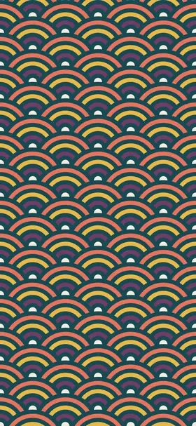 Seigaiha wallpaper on an iPhone lock screen