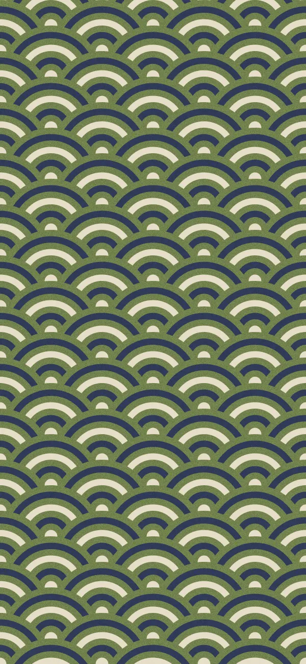 Seigaiha wallpaper (Olive)