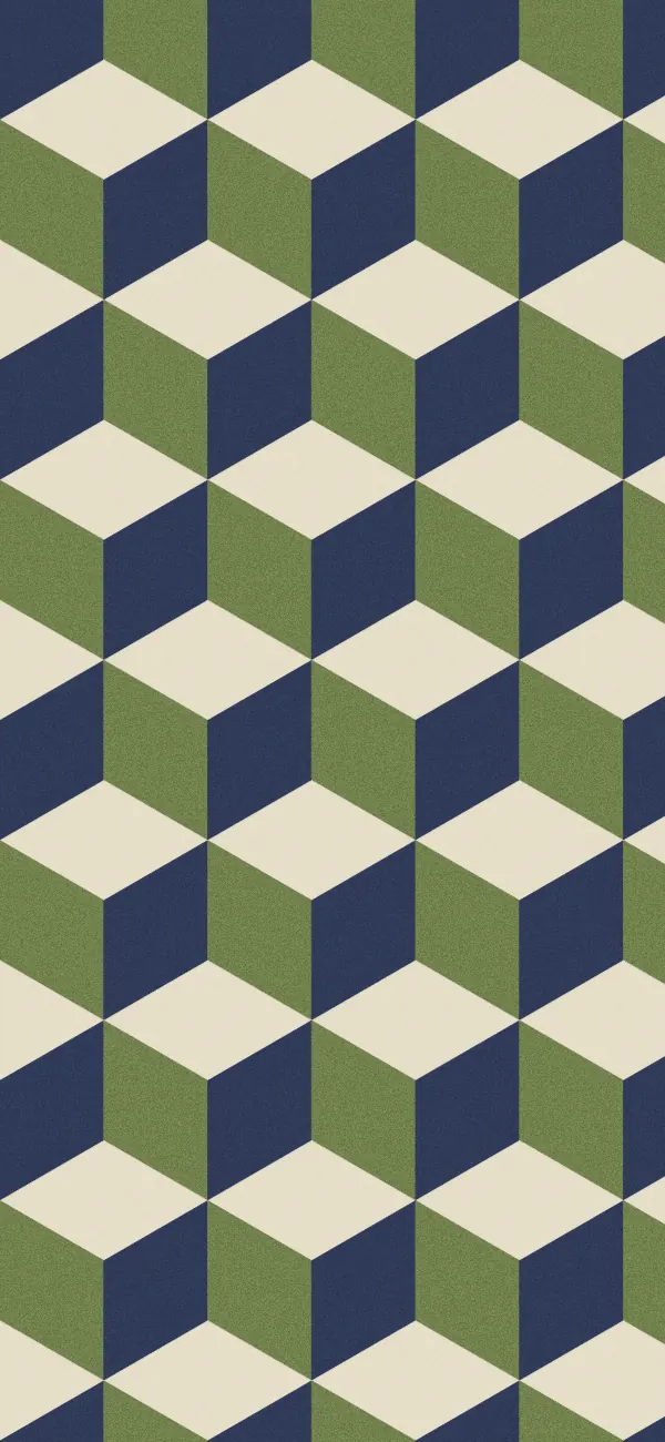 Tumbling Blocks wallpaper (Olive)